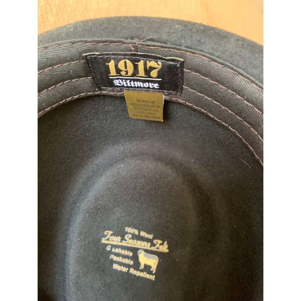 Biltmore 1917 Wool Felt Fedora Crushable Packable Water Repellent Hat XLarge - Picture 4 of 6